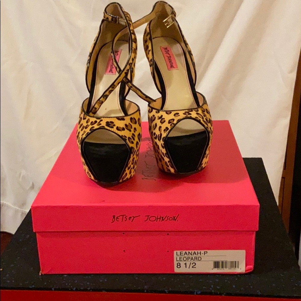Betsy Johnson Leanah-P Leopard Platforms